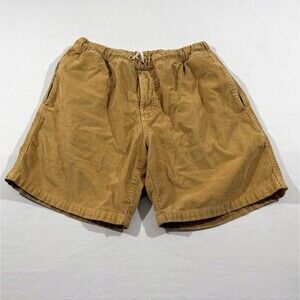 Iron and Resin Brown Corduroy Cotton Brown Drawstring Stretch Shorts Sz L USA